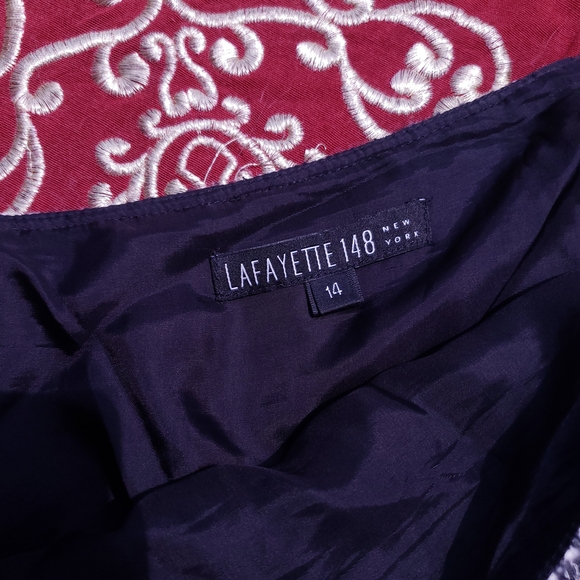 Lafayette 148 Fringe Hem Woven Skirt - Picture 2 of 4